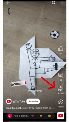 Click on share button